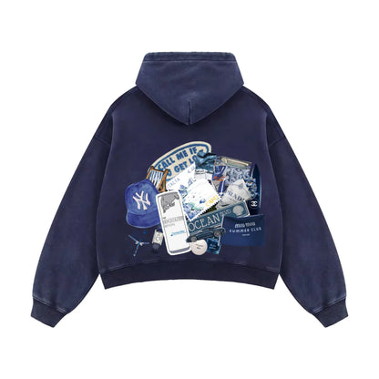 Blue Edit Boxy Hoodie