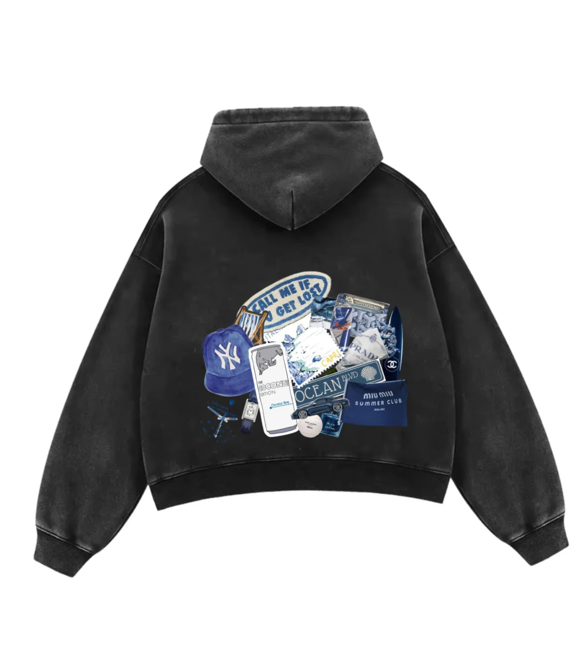 Blue Edit Boxy Hoodie